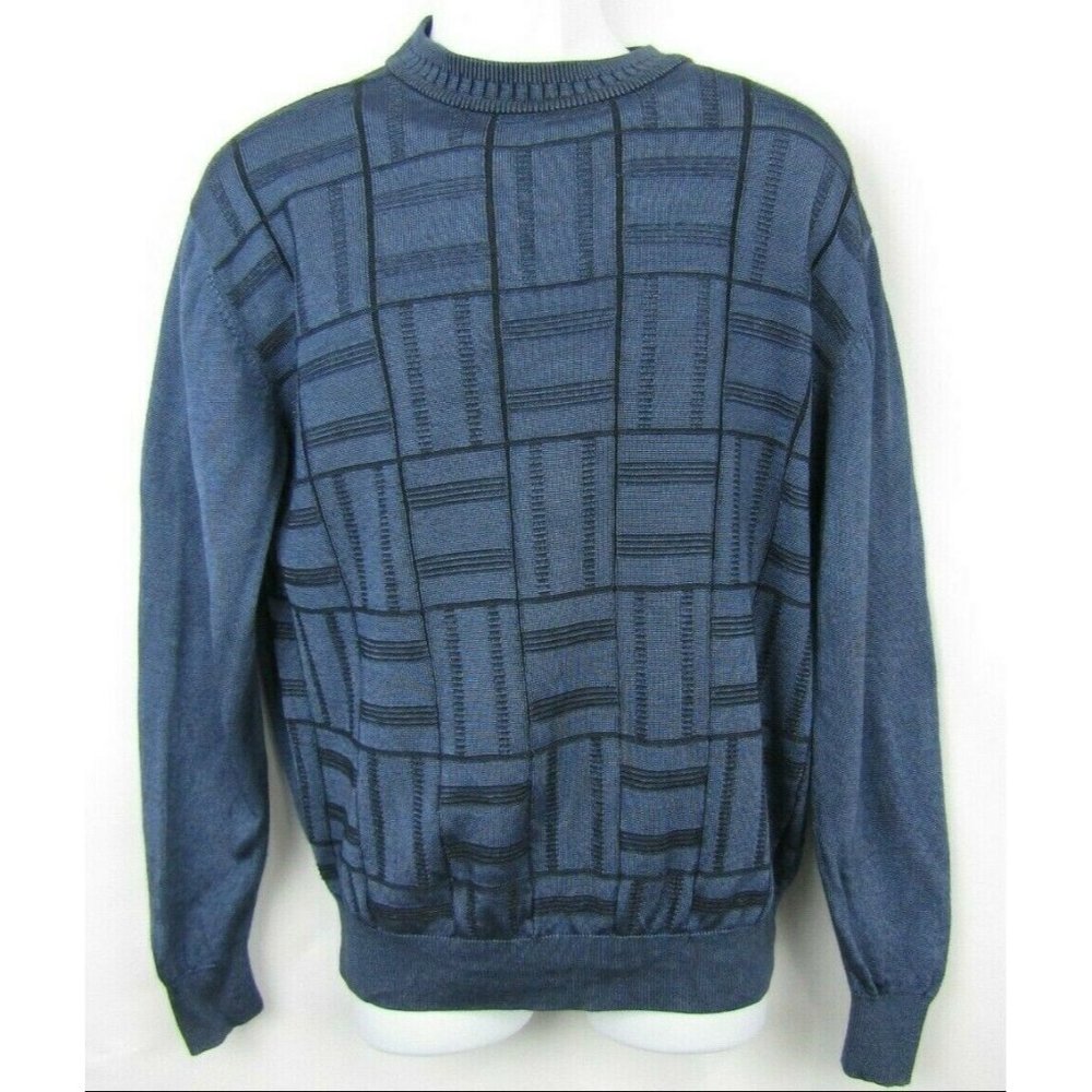 Roberto Villini Men's Crew Neck Sweater Size Medium Blue Long Sleeve